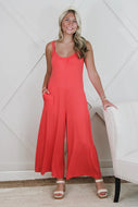 Z Supply Solstice Coral Red Jumpsuit (NWT)