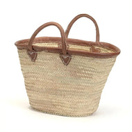 Classic Straw and Leather Market Bag (New)