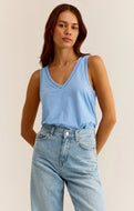 Z Supply Lace Trim Surf Blue Tank Top (NWT)