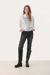 Part Two Silver Sequin Top (New)