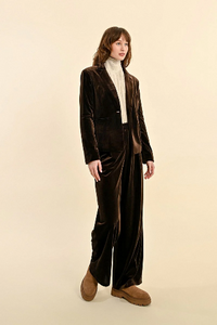Molly Bracken Chocolate Velvet Blazer (New)