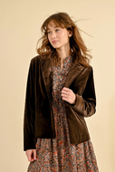 Molly Bracken Chocolate Velvet Blazer (New)