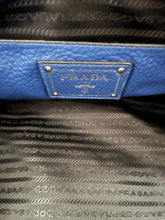Prada Vitello Daino Double Handle Satchel Bag in Cobalt Blue
