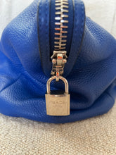 Prada Vitello Daino Double Handle Satchel Bag in Cobalt Blue
