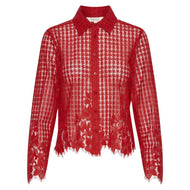 Part Two Floral Lace Blouse In Red (New)