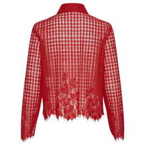 Part Two Floral Lace Blouse In Red (New)