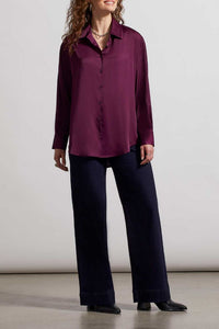 Tribal Jeans Drop Shoulder Blouse In Purple - Black Orchid (New)