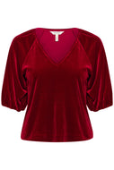 Part Two Red Velvet Top (New)