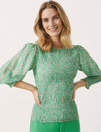 Part Two Green Print Blouse (NWT)