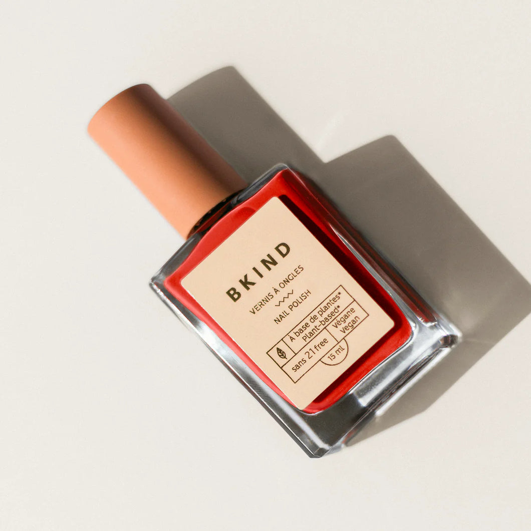BKIND Vegan & 21 Free Nail Polish In Sunburn (Deep Bright Red)