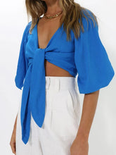 Madison The Label Crop Sea Blue Top (NWT)