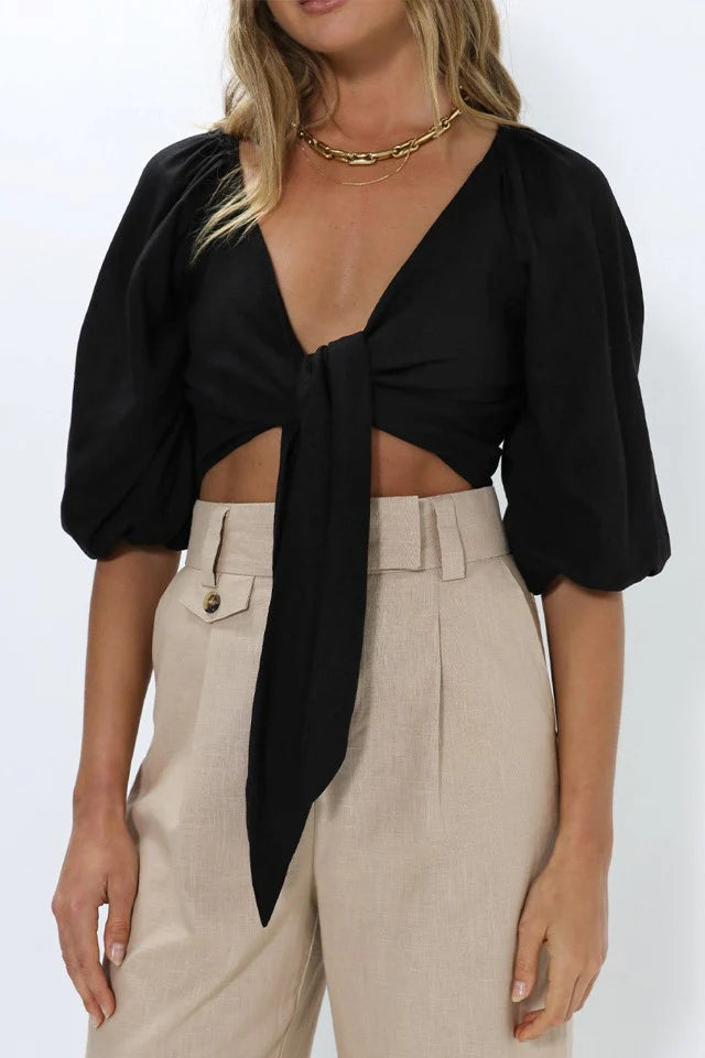 Madison The Label Crop Black Top (NWT)
