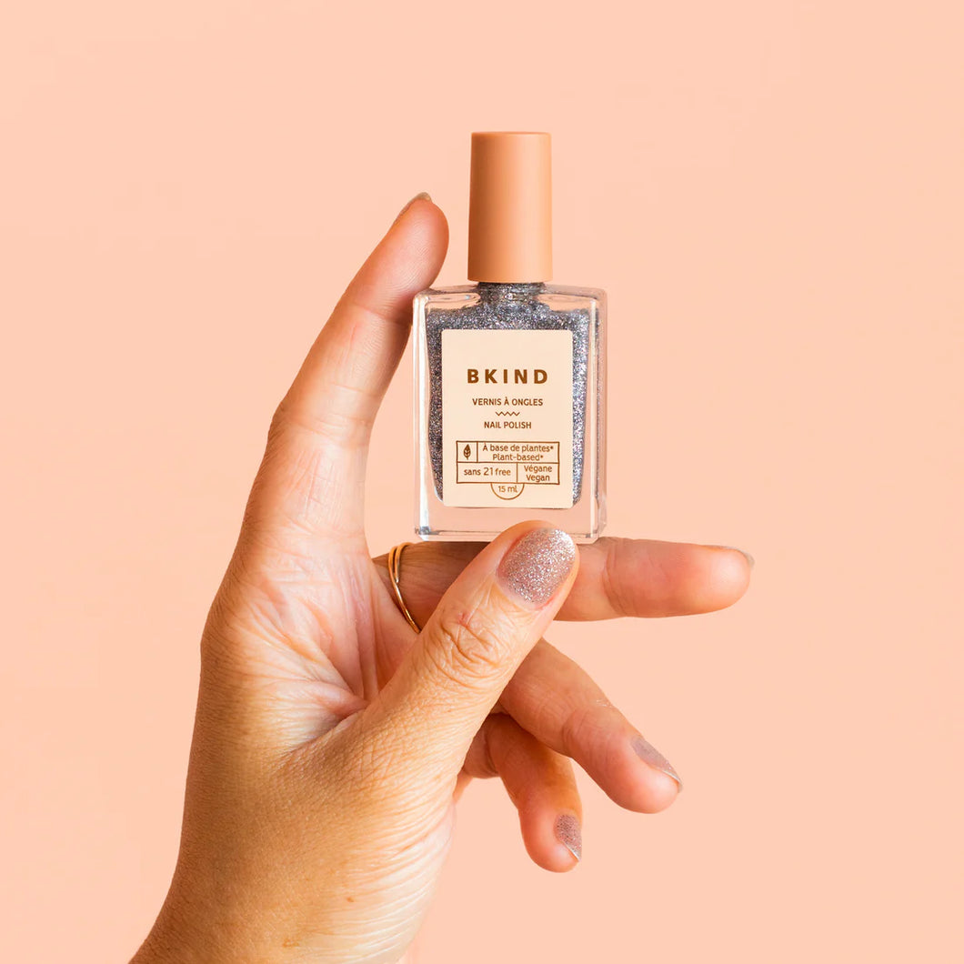 BKIND Vegan & 21 Free Nail Polish In Romano Fafard (Silver Glitter)