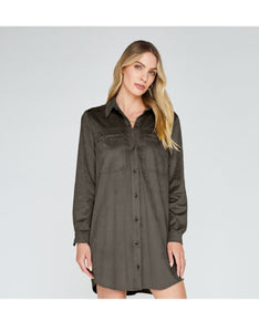 Gentle Fawn Long Button Down In Olive (NWT)