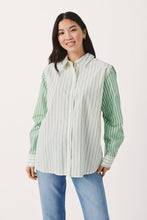 Part Two Green & White Striped Blouse (NWT)