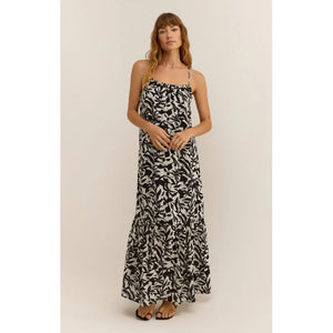 Z Supply Cocktail Hour Leaf Dress In Black & White (NWT)