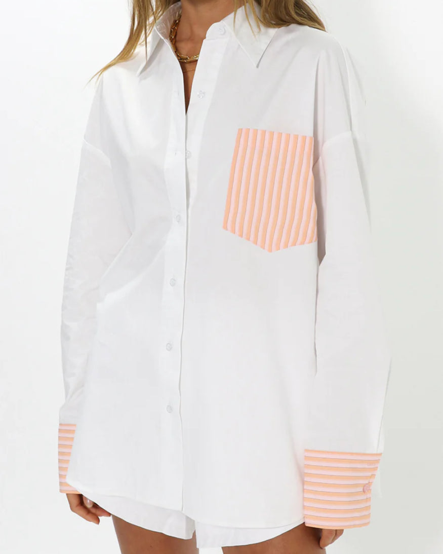 Madison The Label White Blouse With Stripes (NWT)