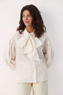 Part Two Cream Blouse With Removable Tie (NWT)